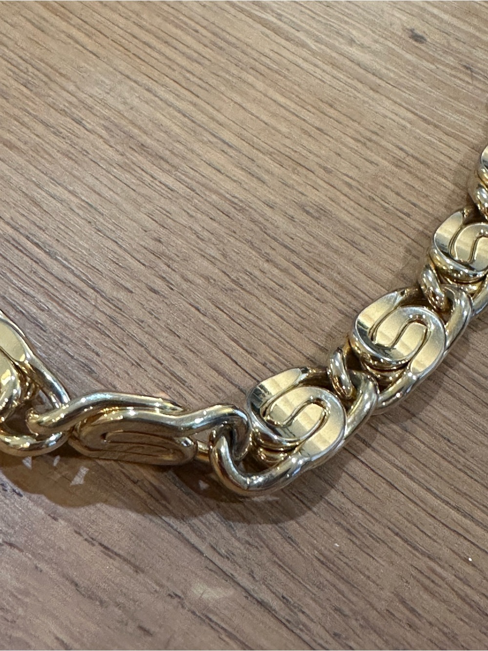 Gold Tone Chunky Link Necklace - Picture 2 of 6
